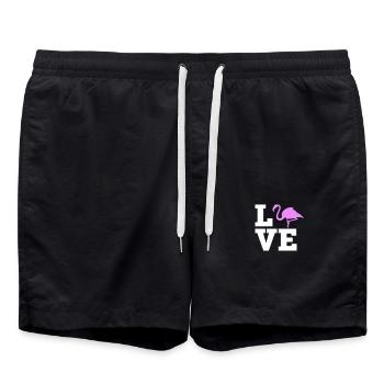 Flamingo Love T-Shirt - Pink Flamingo Bird Lover - Short de bain - noir - Devant - AI Model Male 185 light (185cm)