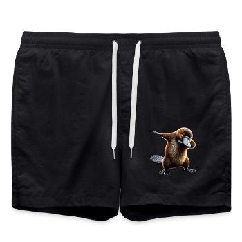 Funny Dabbing Platypus Animal Lover Zoo - Swim Trunks - black - Front - AI Model Male 185 light (185cm)