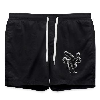 Funny Dabbing Ostrich Bird Animal Lover Ostrich - Swim Trunks - black - Front - AI Model Male 185 light (185cm)