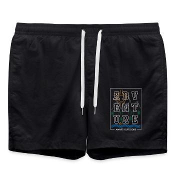 Aventure en plein air - Short de bain - noir - Devant - AI Model Male 185 light (185cm)