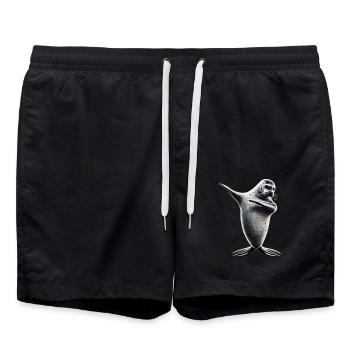 Drôle Dabbing phoque Amoureux des animaux Safari océan - Short de bain - noir - Devant - AI Model Male 185 light (185cm)