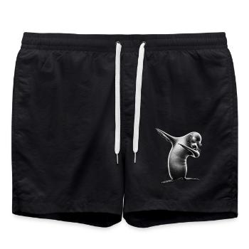 Drôle Dabbing phoque Amoureux des animaux Safari océan - Short de bain - noir - Devant - AI Model Male 185 light (185cm)