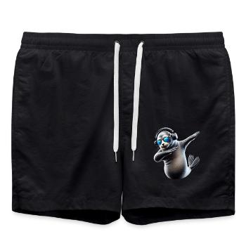 Drôle Dabbing phoque Amoureux des animaux Safari océan - Short de bain - noir - Devant - AI Model Male 185 light (185cm)