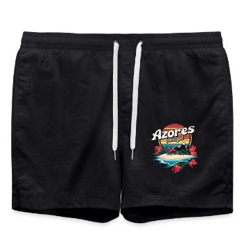 Azores Portugal Souvenir - Tropical Island - Swim Trunks - black - Front - AI Model Male 185 light (185cm)