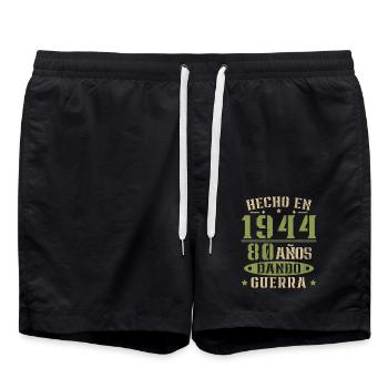 Made in 1944 80 Year Old Vintage Retro Birthday - Swim Trunks - black - Front - AI Model Male 185 light (185cm)