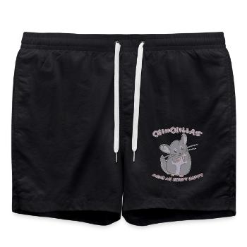 Chinchilla disant drôle de cadeau de chinchilla - Short de bain - noir - Devant - AI Model Male 185 light (185cm)