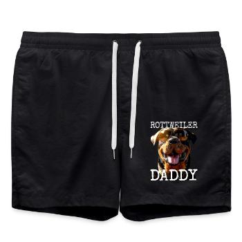 Rottweiler Daddy Dad Father Father's Day Dad Dogs - Swim Trunks - black - Front - AI Model Male 185 light (185cm)