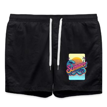 Summer - Swim Trunks - black - Front - AI Model Male 185 light (185cm)