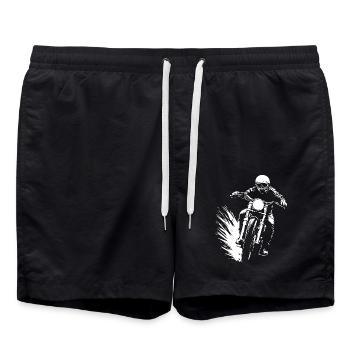 Motorbike Rider Biker Gift - Swim Trunks - black - Front - AI Model Male 185 light (185cm)