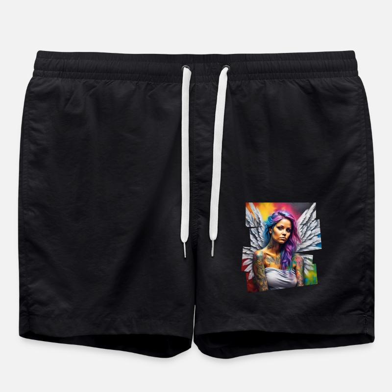 Modern Day Angel. - Swim Trunks - black