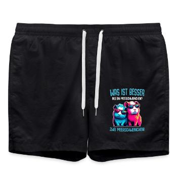 Meerschweinchen Geschenk Sprüche Lustig - Badeshorts - Schwarz - Vorne - AI Model Male 185 light (185cm)
