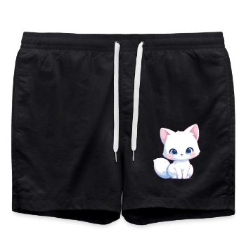 Arctic Fox Polarfüchse Polarfuchs - Badeshorts - Schwarz - Vorne - AI Model Male 185 light (185cm)
