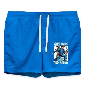 Handwerker Andi Arbeit Geschenk Sprüche Lustig - Badeshorts - Cobalt blue - Vorne