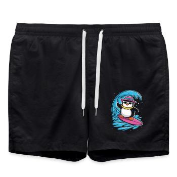 Surf Pingouin Vagues Aventure Fun - Short de bain - noir - Devant - AI Model Male 185 light (185cm)