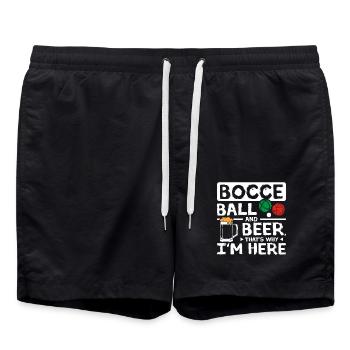 Bocce Ball and beer that's why I'm here - Badeshorts - Schwarz - Vorne - AI Model Male 185 light (185cm)