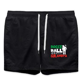 Papa Gramps Pétanque balle grand-père - Short de bain - noir - Devant - AI Model Male 185 light (185cm)