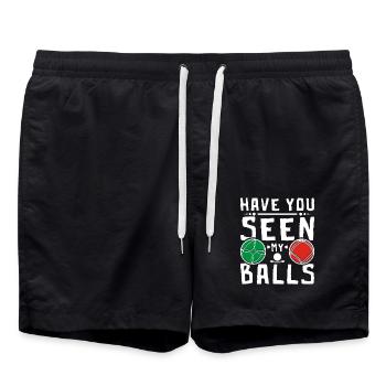Bocce ball have you seen my balls - Badeshorts - Schwarz - Vorne - AI Model Male 185 light (185cm)