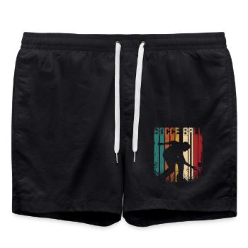Retro Vintage Bocce Ball - Badeshorts - Schwarz - Vorne - AI Model Male 185 light (185cm)