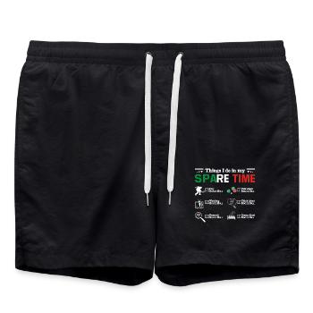 Things I do in my spare time play Bocce Ball - Badeshorts - Schwarz - Vorne - AI Model Male 185 light (185cm)