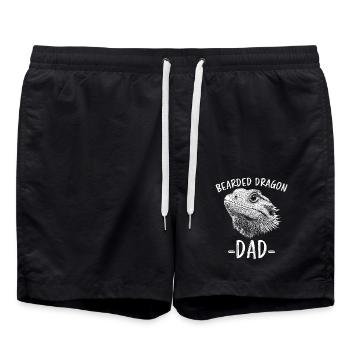 Bearded Dragon Saying Dad Funny Bearded Dragon Gift - Swim Trunks - black - Front - AI Model Male 185 light (185cm)