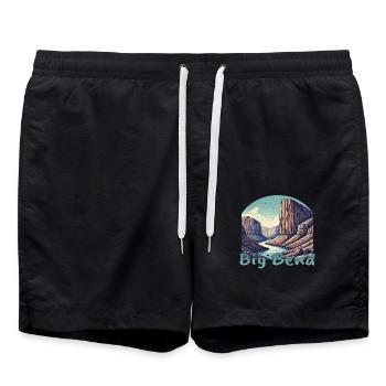 Texas Terlingua Santa Elena Canyon Big Bend - Badeshorts - Schwarz - Vorne - AI Model Male 185 light (185cm)