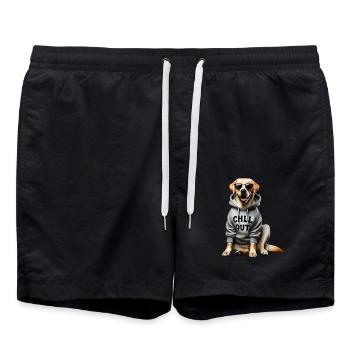 Funny Labrador Animal Lover Dogs Chilling Lazy - Swim Trunks - black - Front - AI Model Male 185 light (185cm)