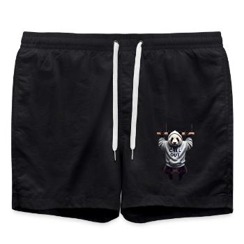 Lustiges Panda Bär Chill Out Tierliebhaber Chillen - Badeshorts - Schwarz - Vorne - AI Model Male 185 light (185cm)