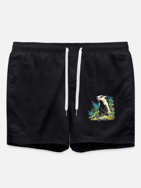 Badger Dachse Dachs - Swim Trunks - black