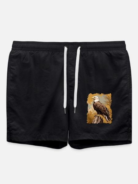 Bald Eagle Weißkopfseeadler - Swim Trunks - black