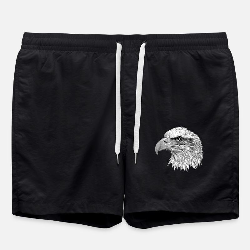 Bald Eagle Weißkopfseeadler - Swim Trunks - black