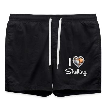 I Love Shelling Shells Shell Collector Gift - Swim Trunks - black - Front - AI Model Male 185 light (185cm)
