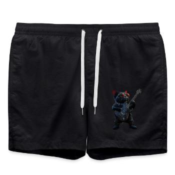Funny Rock Guitar Cats Music Guitarist Cat - Swim Trunks - black - Front - AI Model Male 185 light (185cm)