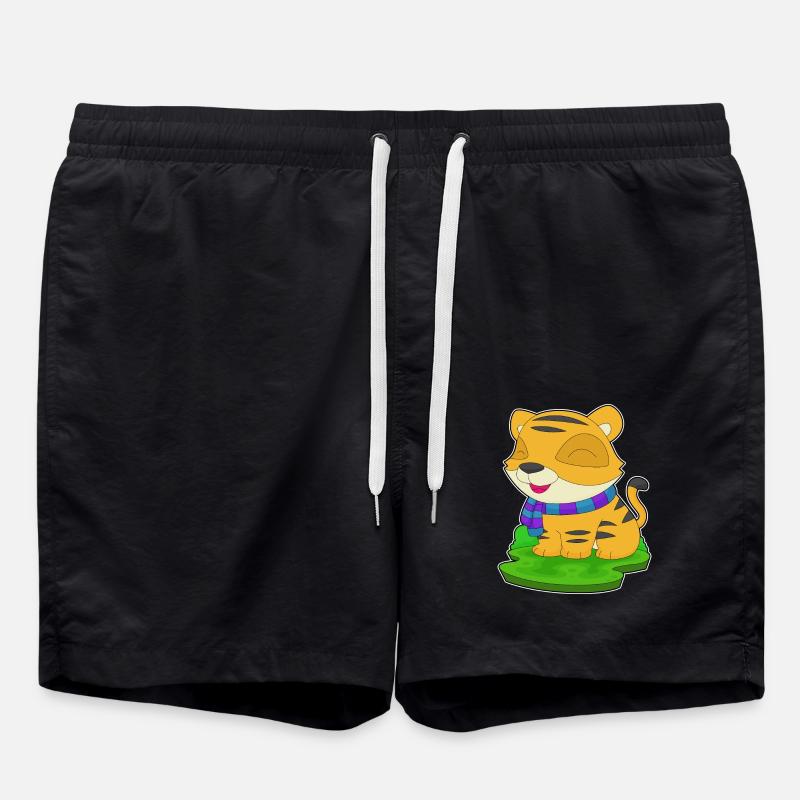 Écharpe Tigre - Short de bain - noir