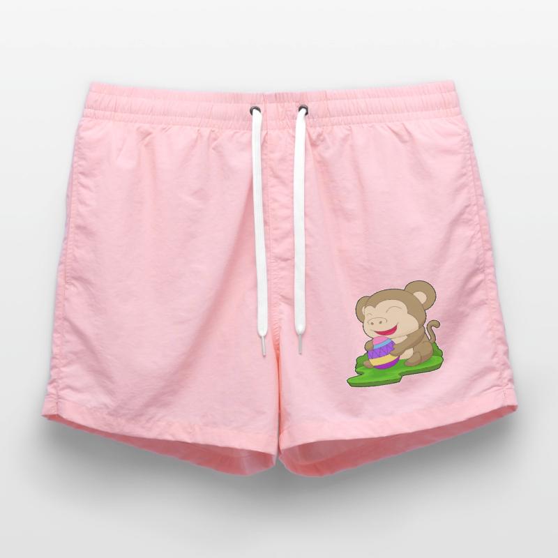 Monkey Easter Easter Egg Swim Trunks