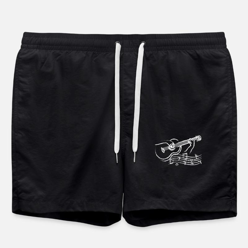 Guitare de dessin de guitare - Short de bain - noir