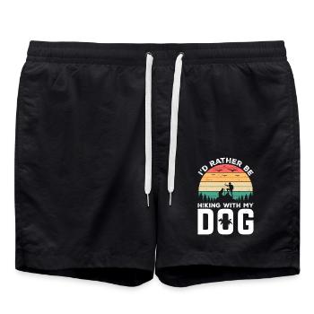 Id Rather Be Hiking With My Dog Dog Lover & Hiking - Short de bain - noir - Devant - AI Model Male 185 light (185cm)