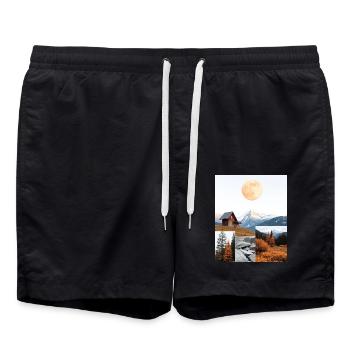 Hut. - Swim Trunks - black - Front - AI Model Male 185 light (185cm)