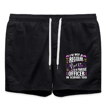 Correctional Nurse I ́m Not Regular I ́m Officer - Swim Trunks - black - Front - AI Model Male 185 light (185cm)