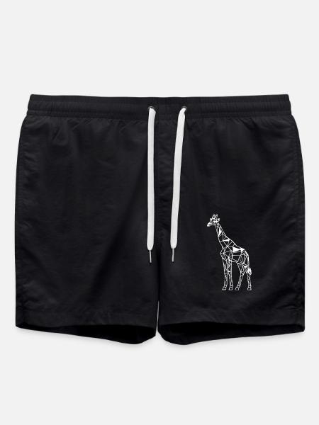 Geometrische Giraffe Kunstwerk - Badeshorts - Schwarz