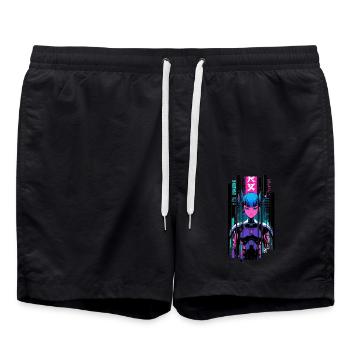 Woman géométrique ninja cyborg symbole - Short de bain - noir - Devant - AI Model Male 185 light (185cm)