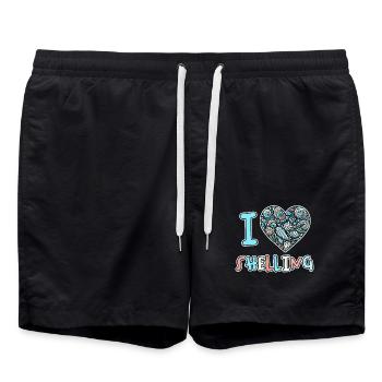 I Love Shelling Shells Shell Collector Gift - Swim Trunks - black - Front - AI Model Male 185 light (185cm)