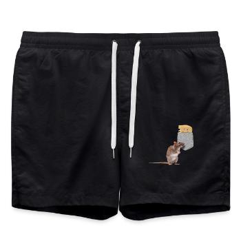 Maus greift nach Käse in Ihrer falschen Tasche Spaß - Badeshorts - Schwarz - Vorne - AI Model Male 185 light (185cm)