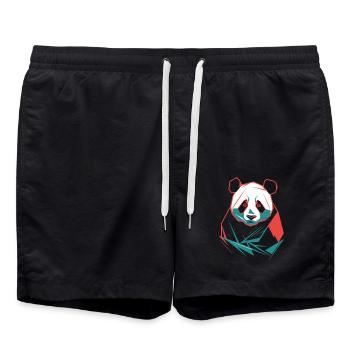 Abstrakter Panda mit modernen Farben - Badeshorts - Schwarz - Vorne - AI Model Male 185 light (185cm)