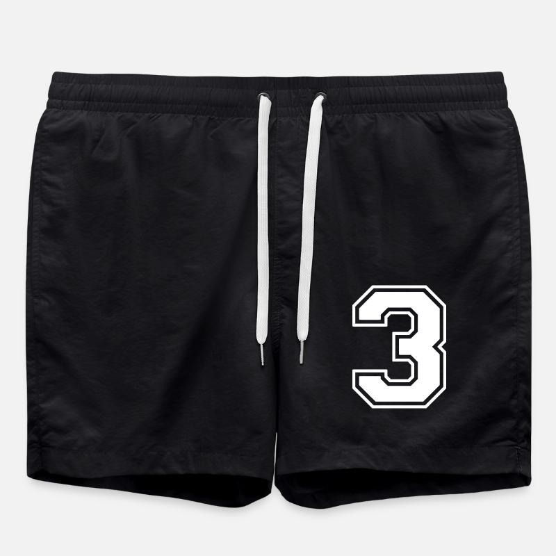 Number 3 - Swim Trunks - black