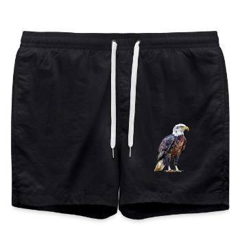 Aigle Motif Animal Amoureux des animaux Oiseau Art Nature - Short de bain - noir - Devant - AI Model Male 185 light (185cm)