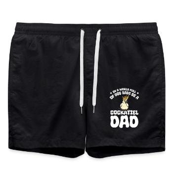 Dans un monde plein de papas chiens, soyez un papa calopsitte - Short de bain - noir - Devant - AI Model Male 185 light (185cm)