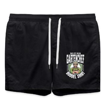 Garten Geschenk Hobby Gaärtner Sprüche Geburtstag - Badeshorts - Schwarz - Vorne - AI Model Male 185 light (185cm)