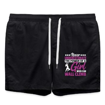 Boulder Bouldering Free Climbing Wall Climbing - Badeshorts - Schwarz - Vorne - AI Model Male 185 light (185cm)