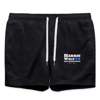 Kamala Harris & Tim Walz 2024 T-shirt classique - Short de bain - noir - Devant - AI Model Male 185 light (185cm)
