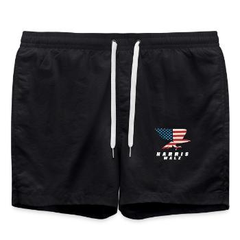 Kamala Harris & Tim Walz 2024 US EAGLE Chemise - Short de bain - noir - Devant - AI Model Male 185 light (185cm)